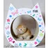 malutki kotek w drapaku z tektury z funkcją domku Small Cat w kolorowe kwiatki 